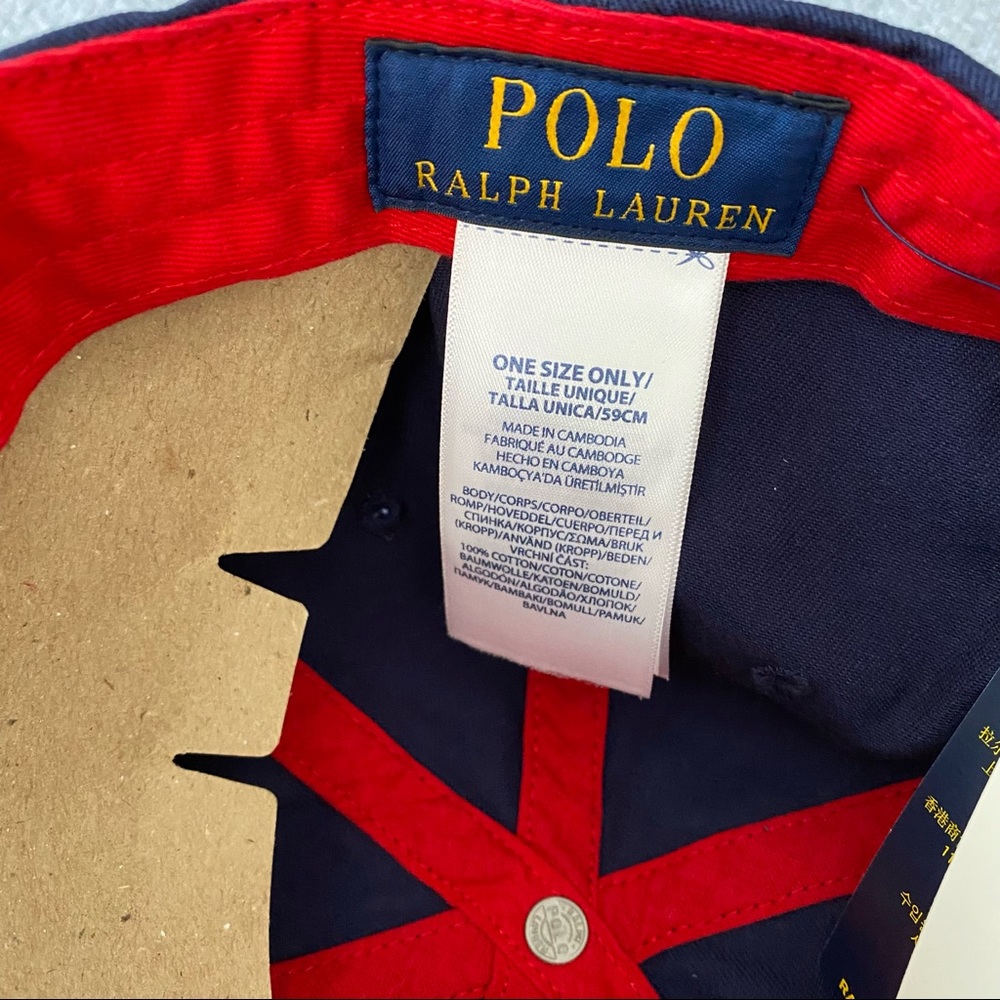 Polo Ralph Lauren Bear Baseball Cap Hat - Navy NEW - Picture 5 of 8